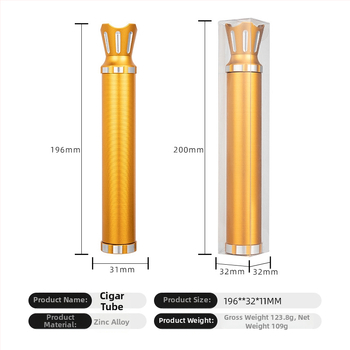 Alumīnija sakausējuma cigāru mitrināšanas tūbiņa — pārnēsājama, hermētiska, daudzfunkcionāla, ar atvērēju un cigāru turētāju