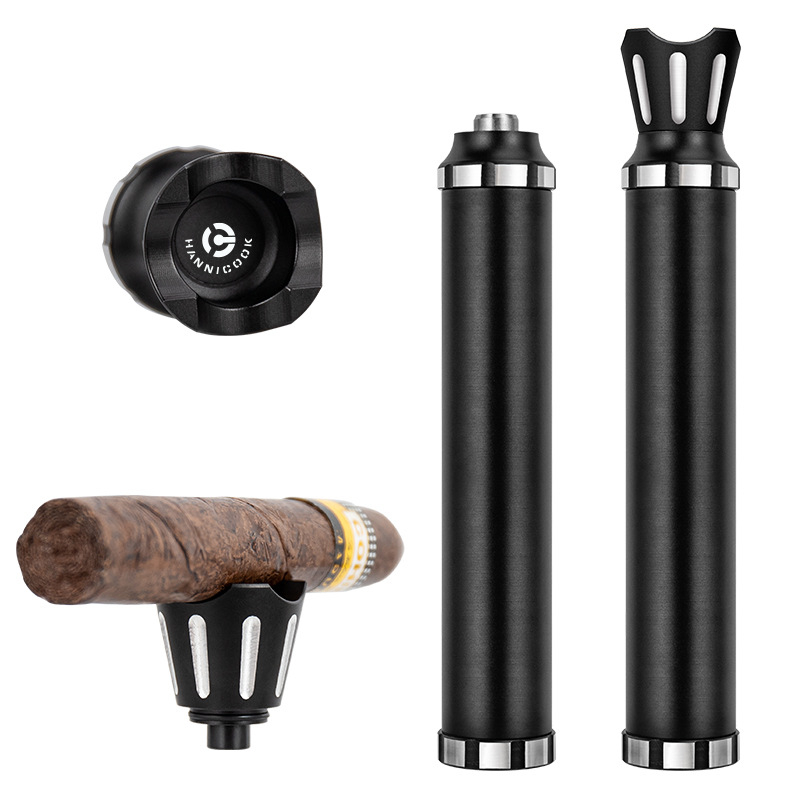 Alumīnija sakausējuma cigāru mitrināšanas tūbiņa — pārnēsājama, hermētiska, daudzfunkcionāla, ar atvērēju un cigāru turētāju