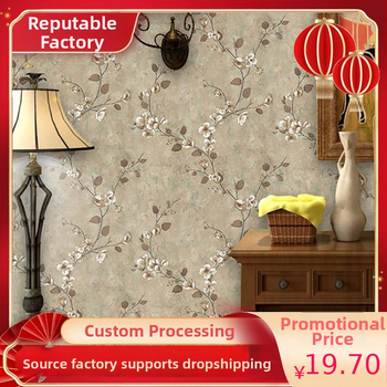 Nepluošto tapetai, pastoralinis stilius, Amerikos retro interjero fonas, serija 63070, estetiška ir madinga funkcija