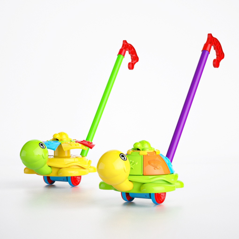 Bērnu rokas-spiežamā lidmašīnas staigāšanas spēlīte ar rotējošu propelleri, mūziku, plastmasu, 4–6 gadiem