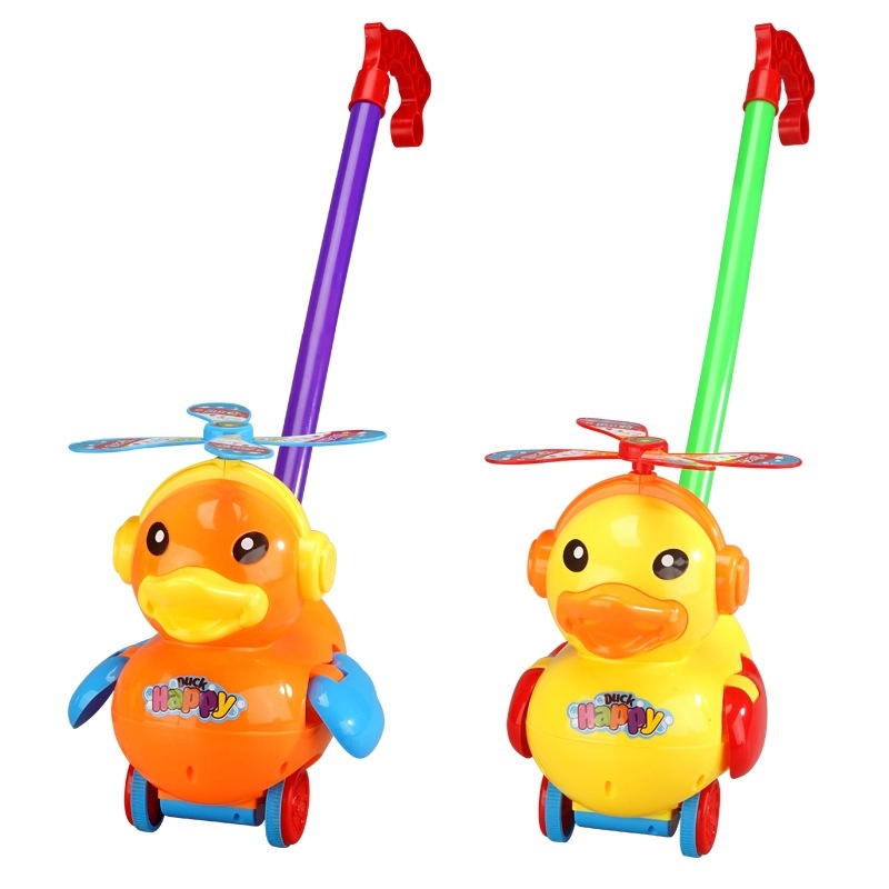 Bērnu rokas-spiežamā lidmašīnas staigāšanas spēlīte ar rotējošu propelleri, mūziku, plastmasu, 4–6 gadiem