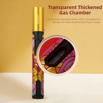 Aizdedzinātājs - garš rokturis, vēja izturīgs, butāns (metāla korpuss)