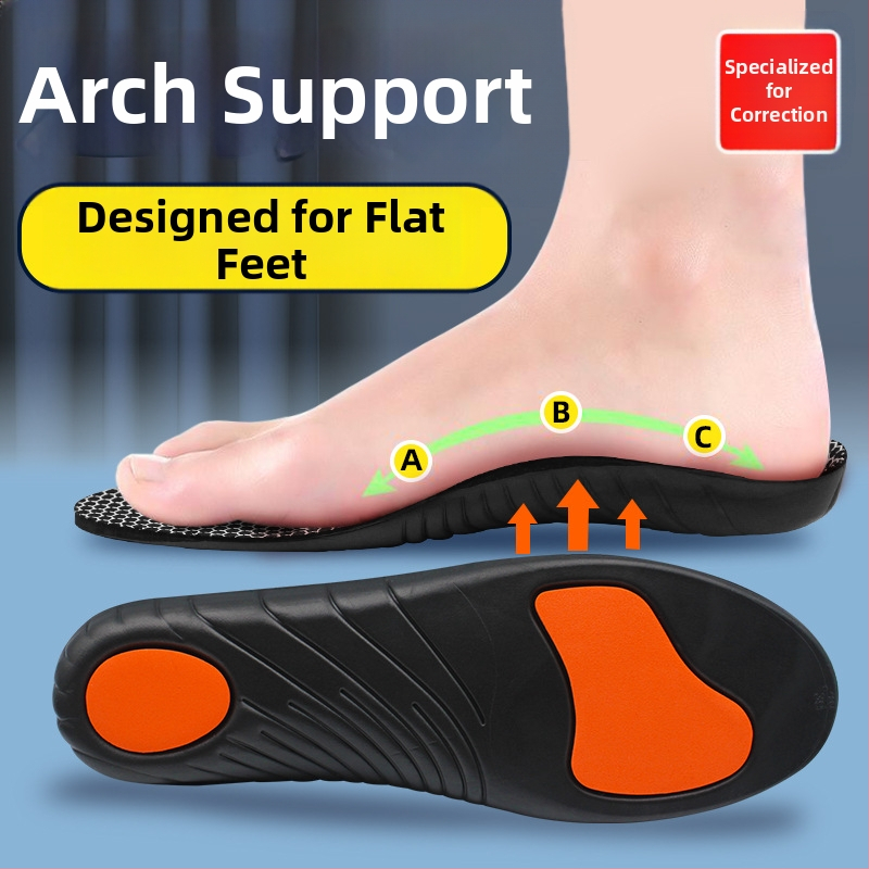 Arka-tugedega ortopeedilised sisetallad, EVA, täis pikkus, unisex, löögisummutavad, hingavad, plokščiade jaoks