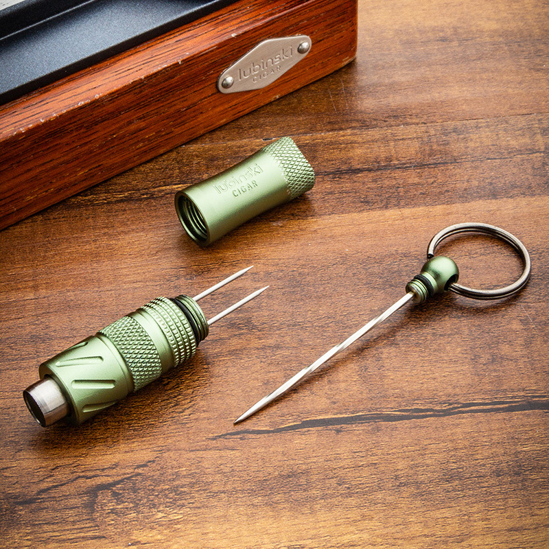 LUBINSKI Daugiafunkcinis 9 mm atidarymo įrankis su pelenų laikikliu, nešiojamas cigarų įrankis