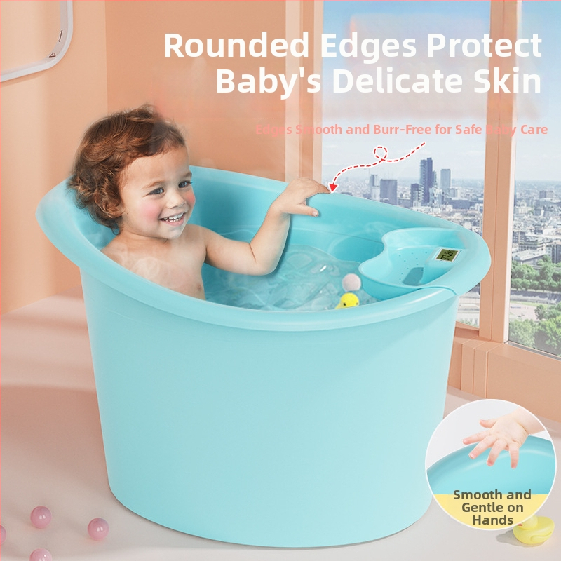 Бебешка ваничка за къпане, кръгла, термостатична, удебелена, пластмасова, за деца