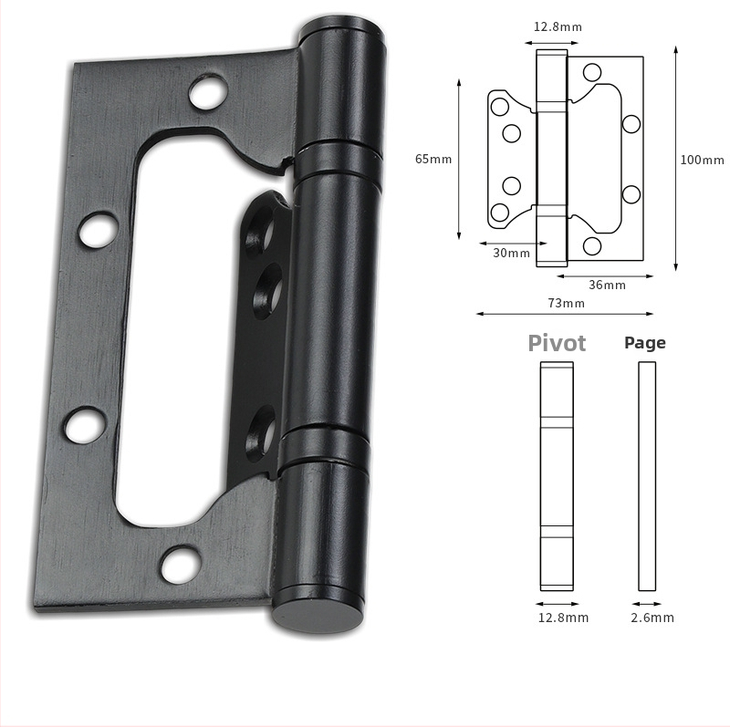 Nerūdijančio plieno dviguba kilpa miegamojo kambario durims iš medienos, hidraulinis sulankstomas kilpa, be įpjovimų, modelis ZMHY01, tipas H formos kilpa, paviršiaus apdirbimas: poliruotas ir elektroplėtrė, šiuolaikiškas minimalistinis stilius