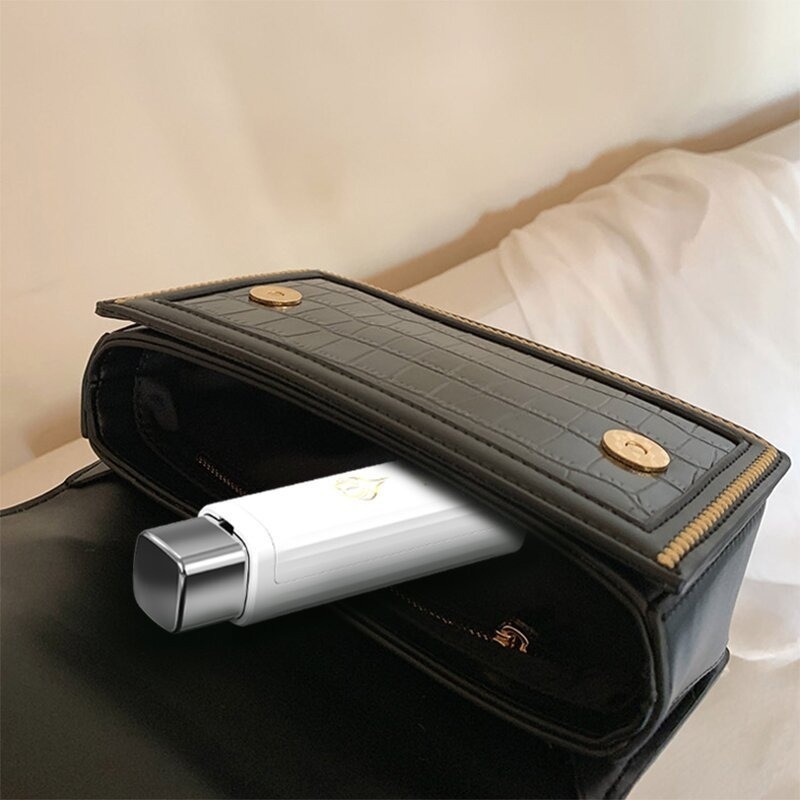 Cutie dispenser pentru ața dentară, portabilă, stil luxos, material ABS, extragere automată, buclă înlocuibilă