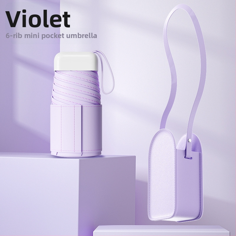 Fino saulės skėtis – kapsulinis dizainas, šeši strypai, rankinis atidarymas, UPF50+, 190T audinys, svoris 243 g