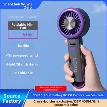 Kokkupandav kaasaskantav ventilaator, USB-laadimisega, 5-lapaga, brushless mootor, 1200-2000mAh aku, 3 kiirust, väga vaikselt