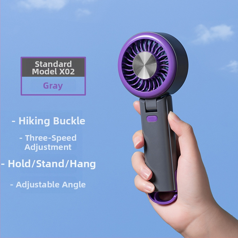 Kokkupandav kaasaskantav ventilaator, USB-laadimisega, 5-lapaga, brushless mootor, 1200-2000mAh aku, 3 kiirust, väga vaikselt