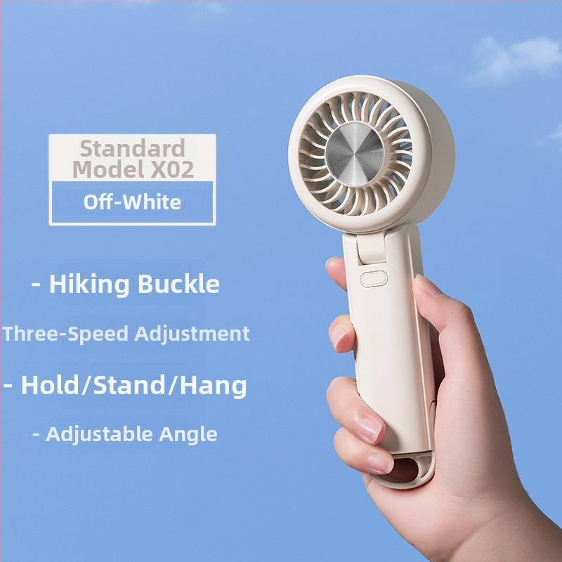 Kokkupandav kaasaskantav ventilaator, USB-laadimisega, 5-lapaga, brushless mootor, 1200-2000mAh aku, 3 kiirust, väga vaikselt