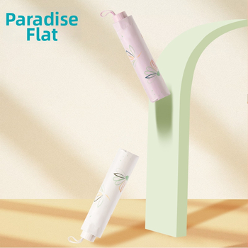 Saulės skėtis 33886E Paradise Flower Dream, 8 plieniniai rėmai, 190T audinys, rankinis atidarymas, tri-fold dizainas, UPF > 50, svoris apie 350 g