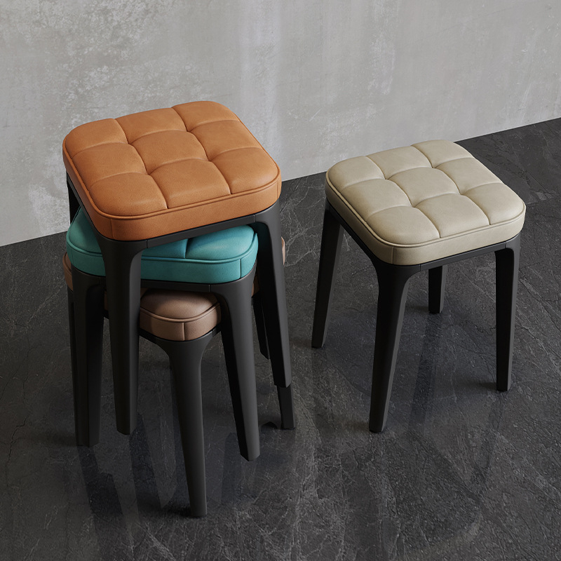 Doyimi Home 2600RBCD scaun din plastic – Stackable, îngroșat, cu tapițerie moale, design modern minimalist