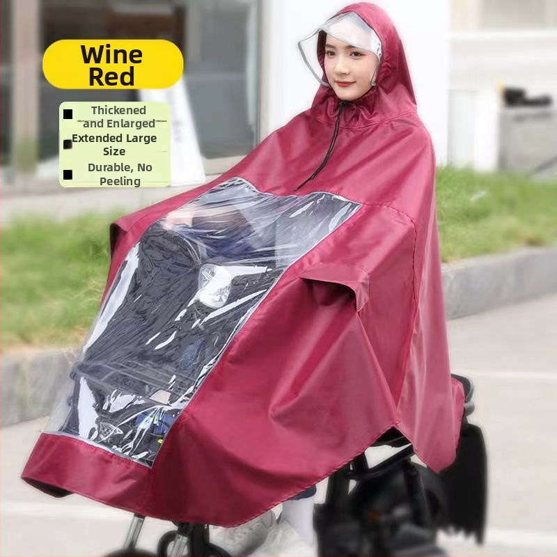 Дъждобран пончо за мотоциклети и електрически превозни средства, пълен корпус, PVC водоустойчив слой, за възрастни, стандартна дебелина.