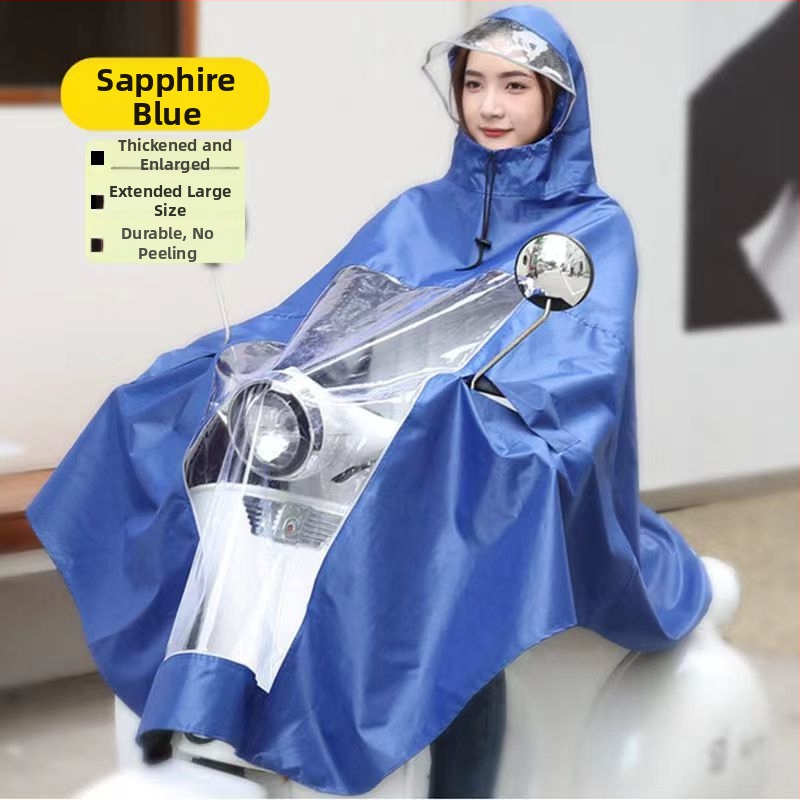 Дъждобран пончо за мотоциклети и електрически превозни средства, пълен корпус, PVC водоустойчив слой, за възрастни, стандартна дебелина.