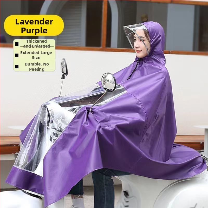 Дъждобран пончо за мотоциклети и електрически превозни средства, пълен корпус, PVC водоустойчив слой, за възрастни, стандартна дебелина.