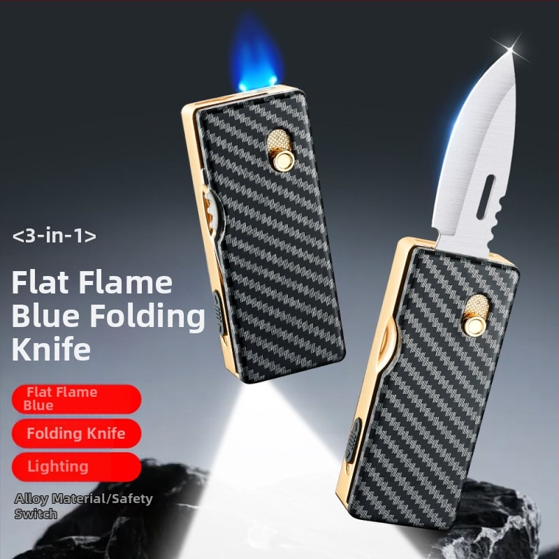 HF2517 Süütaja valgustusega, otsene leek, kokkuvolditava nuga kujundus, metallkorpus, butaan