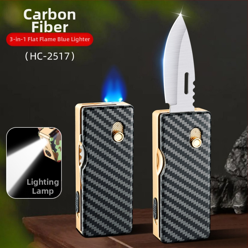 HF2517 Süütaja valgustusega, otsene leek, kokkuvolditava nuga kujundus, metallkorpus, butaan