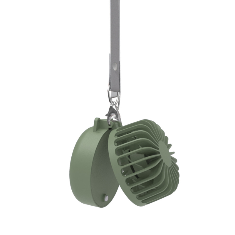 Mini kokkukäiv kaelaventilaator USB-laadimisega, sisseehitatud akuga 500–800 mAh, brushless mootor, 3 kiirust, kaasaskantav käe- või laua ventilaator