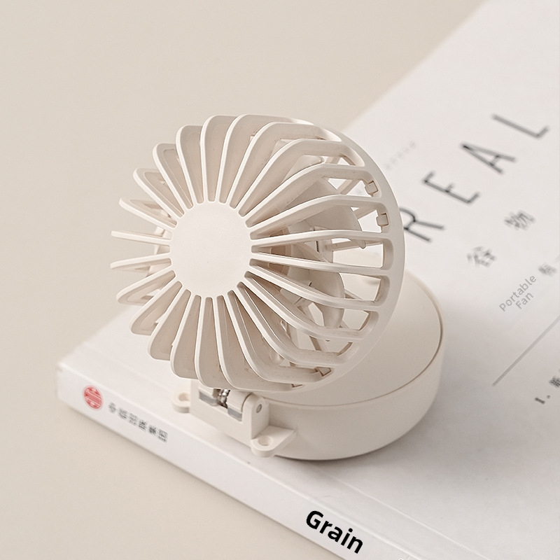 Mini kokkukäiv kaelaventilaator USB-laadimisega, sisseehitatud akuga 500–800 mAh, brushless mootor, 3 kiirust, kaasaskantav käe- või laua ventilaator