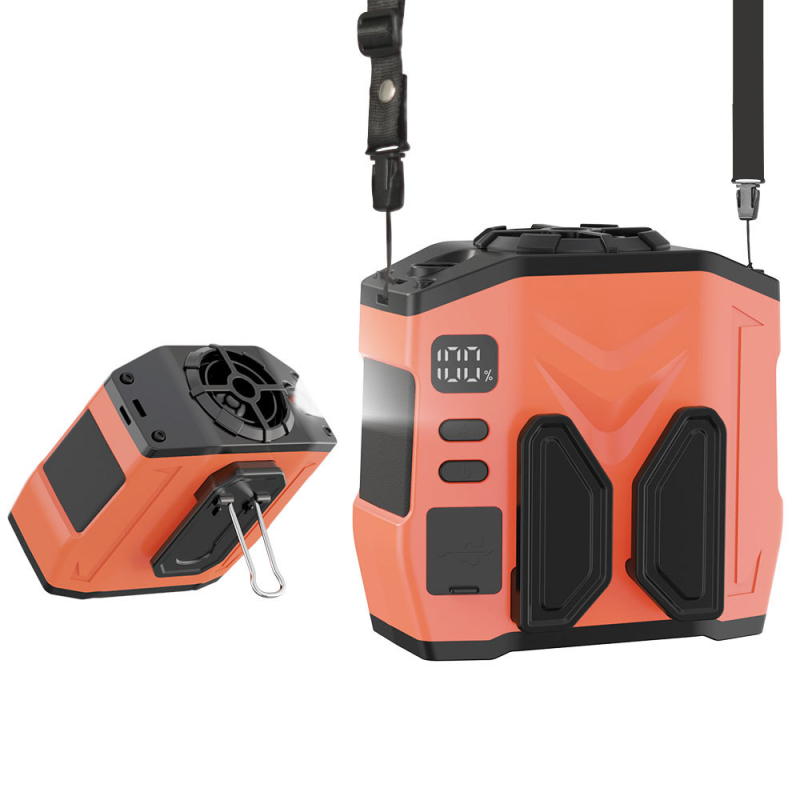 Φορητός ανεμιστήρας USB για τη μέση/λαιμό, με 5 λεπίδες, χωρίς ψήκτρες μοτέρ, μπαταρία 10000mAh, φόρτιση USB, χαμηλός θόρυβος