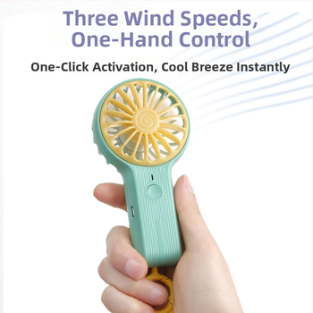 Mini rankinis ventiliatorius su plastiko korpusu, modernus paprastumo dizainas, tylus veikimas, nešiojamas – studentams, kelionėms, biurui ir bendrabūčiui