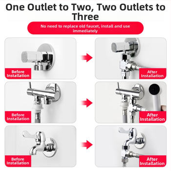 FH1 Vask kolm-tee ühendus pööratava paigaldusega, 1 sisend, 2 väljundit