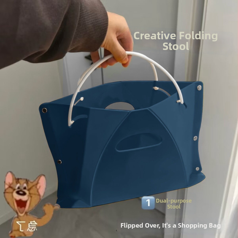 Sulankstoma saugyklos kėdė su prisirišimo virve – lauko naudojimui, lengvai nešiojama, kelionėms ir žvejybai, plastikas, 120 kg apkrova