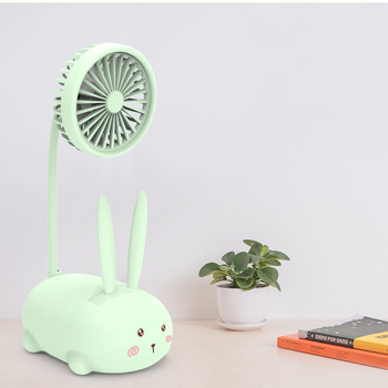Stalo ventiliatorius su mielu karikatūrų dizainu – ABS medžiaga, pasukamas, daugiafunkcinis, tylus