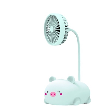 Stalo ventiliatorius su mielu karikatūrų dizainu – ABS medžiaga, pasukamas, daugiafunkcinis, tylus