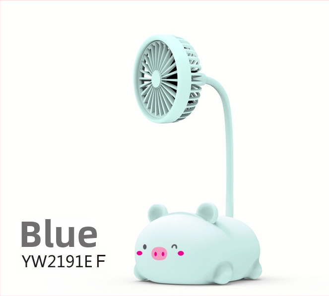 Stalo ventiliatorius su mielu karikatūrų dizainu – ABS medžiaga, pasukamas, daugiafunkcinis, tylus