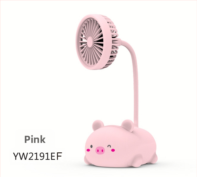 Stalo ventiliatorius su mielu karikatūrų dizainu – ABS medžiaga, pasukamas, daugiafunkcinis, tylus