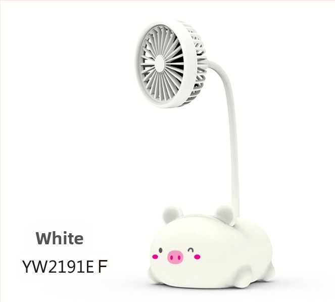 Stalo ventiliatorius su mielu karikatūrų dizainu – ABS medžiaga, pasukamas, daugiafunkcinis, tylus