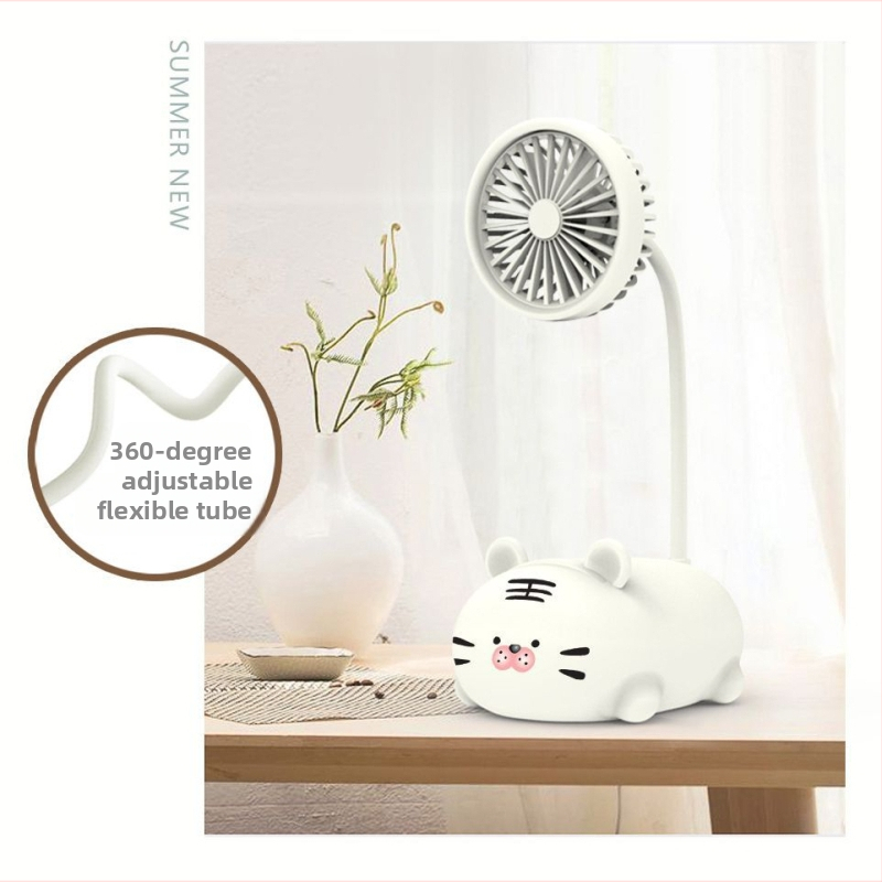 Laudventilaator armsa karikatuurikujundusega – ABS materjal, pöörlev, mitmekülgne, vaikne