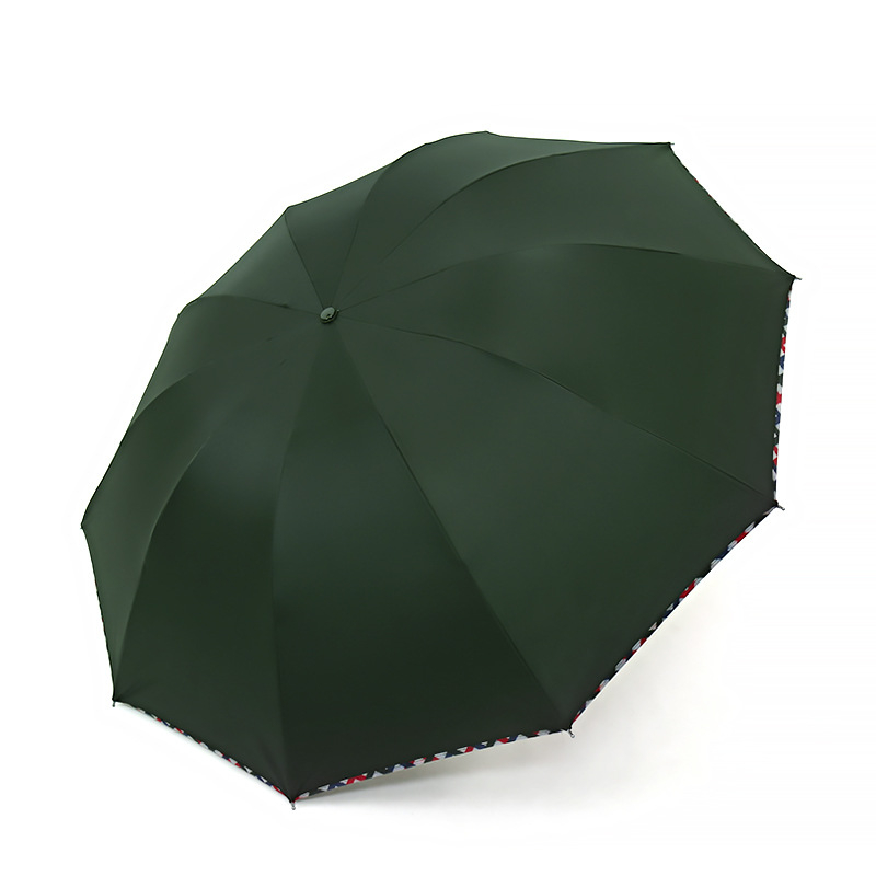 Kolm osaline kokkupandav vihmavari, 10 terasest ribad, terasest vart, plastne käepide, manuaalne avamine, 190T kangas