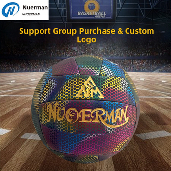 Šviesą atspindintis voleibolis – Norman PU, mašininis siuvimas, logotipas spaudintas, apdorojimo pritaikymas