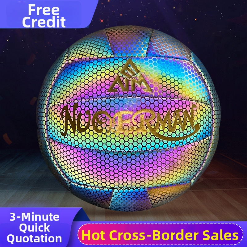 Šviesą atspindintis voleibolis – Norman PU, mašininis siuvimas, logotipas spaudintas, apdorojimo pritaikymas