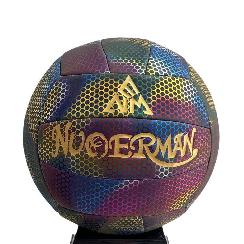 Šviesą atspindintis voleibolis – Norman PU, mašininis siuvimas, logotipas spaudintas, apdorojimo pritaikymas