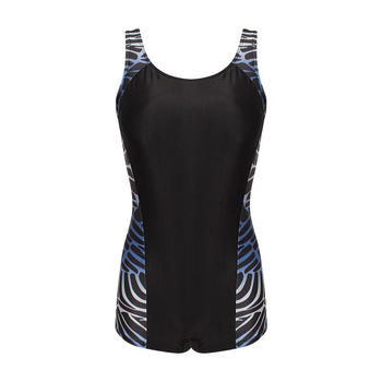 Moterų viengubas maudymosi kostiumėlis – sportinis stilius, atvira nugara, su krūties pagalvėle, poliesteris, įdėtas poliesteris (81–90%)