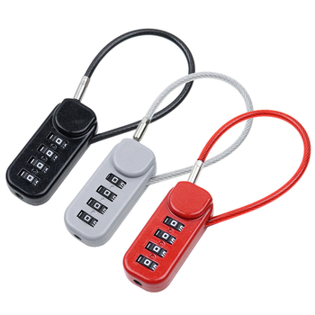 QITE κλειδαριά συνδυασμού με μεταλλικό καλώδιο για κράνη, αποσκευές και αυτοκίνητο – σώμα από ψευδάργυρο + μεταλλικό καλώδιο, αριθμητικός κωδικός, 3 mm διάμετρος