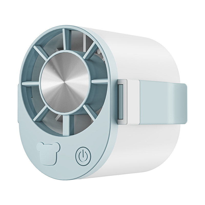 Ventilator za remen USB – mini, s 3 lopaticama, 3 brzine, ugrađena baterija 800–1000 mAh, ABS kućište