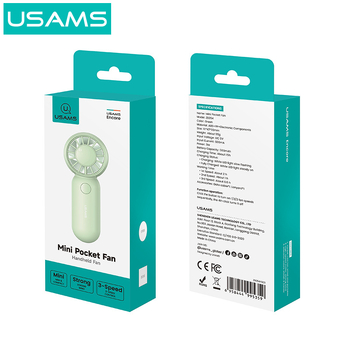 Χειροποίητος φορητός USB ανεμιστήρας με 5 φτερά από πλαστικό, ενσωματωμένη μπαταρία 500–800 mAh, φόρτιση USB, 3 ταχύτητες