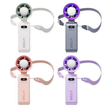 Käehoidja jahutav ventilaator sulankjiv jääpakendi hoidikuga, USB-laetav, brushless mootor, ABS-korpus, 6 labidas, 4000–6000 mAh aku