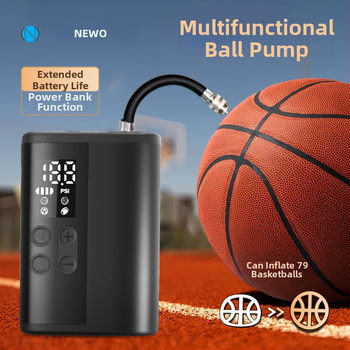 Belainė mini daugiafunkcinė kamuolių pompa (krepšinis, futbolas, tinklinis) — skaitmeninis ekranas, 25 L/min srautas, 2600 mAh baterija, daugiau nei 20 min veikimo laikas, itin greitas įpumpavimas