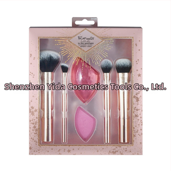 Meigiharjade komplekt, 7 tk, sünteetilised karvad, plastist käepidemed, kaasaskantav disain, kogupikkus 11 cm