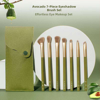 7-osaline meigiharja komplekt silmadele, sünteetiliste karvadega, kaasaskantav ja algajale sobiv; sisaldab eyeliner-harja, silma varju harja, nina kontūri harja ja heledust harja.