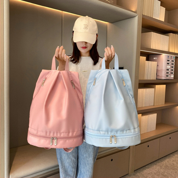 Športový batoh s priehradkou na suché/mokré veci, plátený materiál, nepremokavý, ultra ľahký, podšívka z nylonu, pre vonkajšie športy