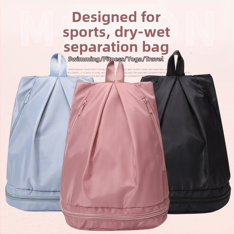 Športový batoh s priehradkou na suché/mokré veci, plátený materiál, nepremokavý, ultra ľahký, podšívka z nylonu, pre vonkajšie športy