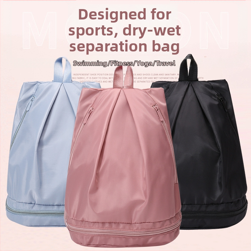 Športový batoh s priehradkou na suché/mokré veci, plátený materiál, nepremokavý, ultra ľahký, podšívka z nylonu, pre vonkajšie športy