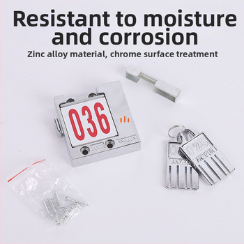 Numbrilukk kappide ja riidekappide jaoks — tsingisulam, kaasaegne minimalistlik disain